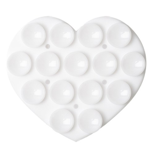구스페리 파스텔 양면 흡착식 실리콘 부착 패드 - 하트 모양, 15개 돌기